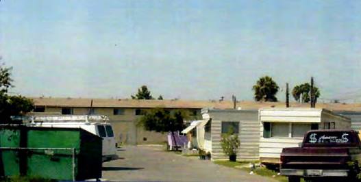 Palm Vista Park, Bellflower — 22 decaying units, illegal structures, no fire access.